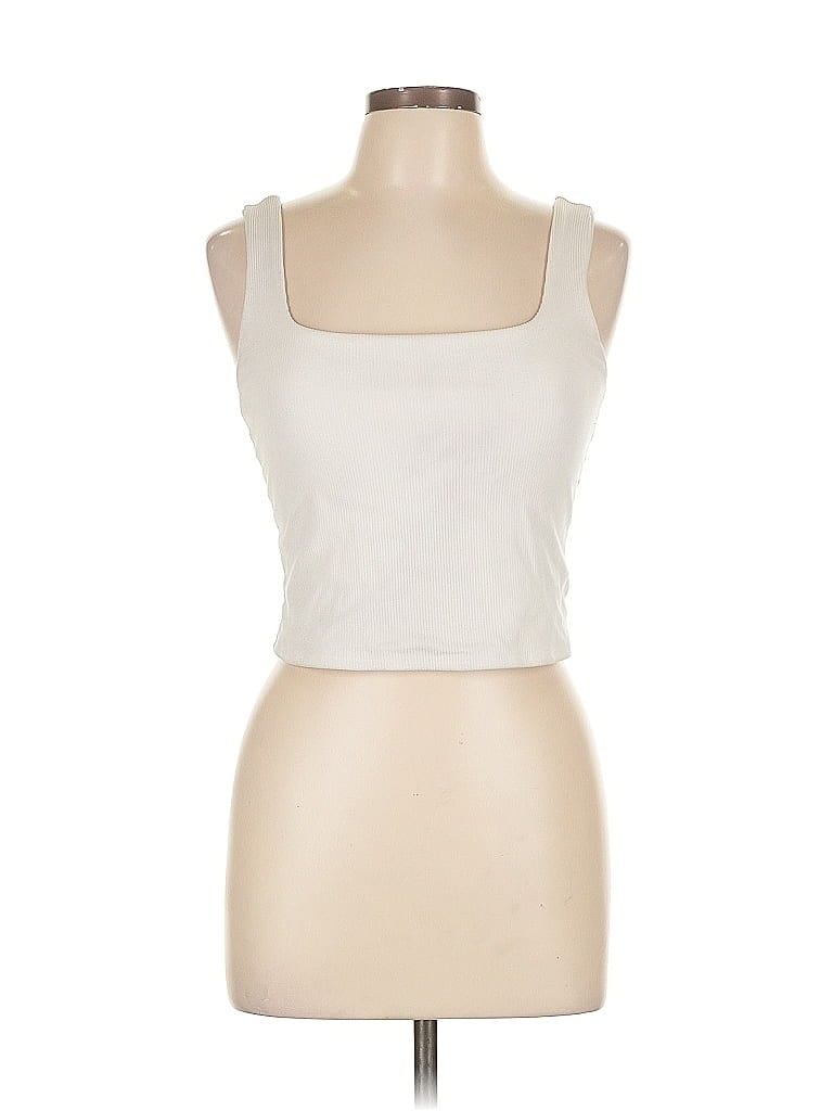 Pre-owned Gaze Tank Top White Strapless Neckline Tops