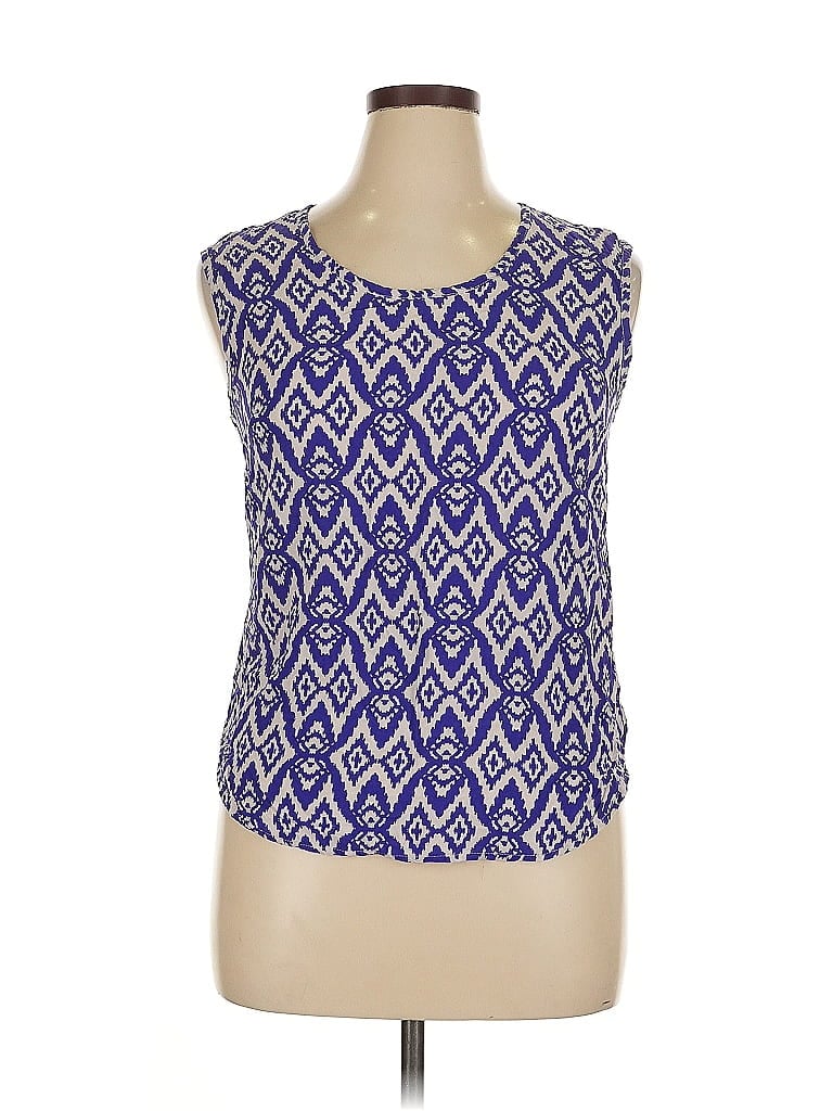 Pre-owned Cynthia Rowley Tjx Sleeveless Blouse In Blue