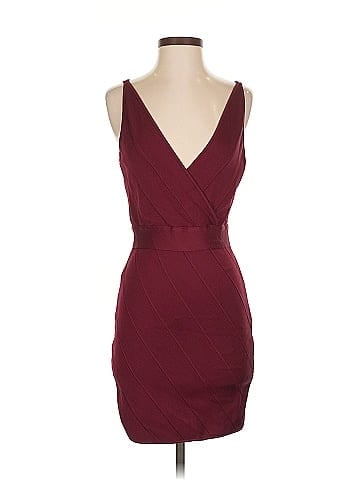 Herve Leger Burgundy Bandage Dress (view 1)