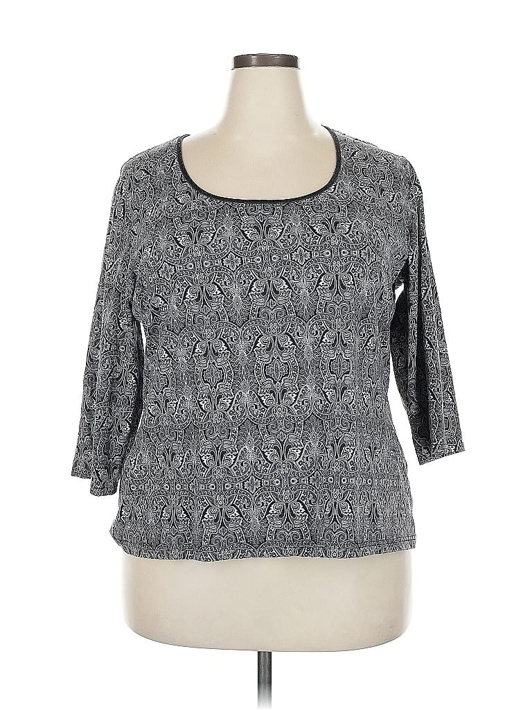 Pre-owned Apostrophe 3/4 Sleeve T-shirt In Gray