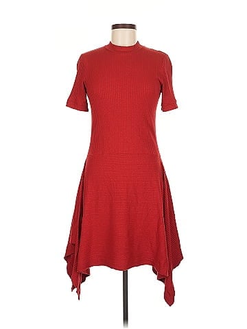 Susana Monaco Red Ribbed Dress (view 1)