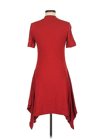 Susana Monaco Red Ribbed Dress (view 2)