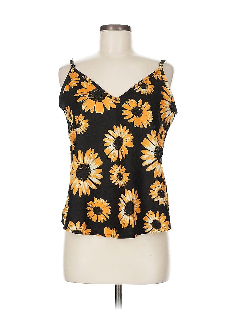 Pre-owned Shein Tank Top Yellow Strapless Neckline Tops