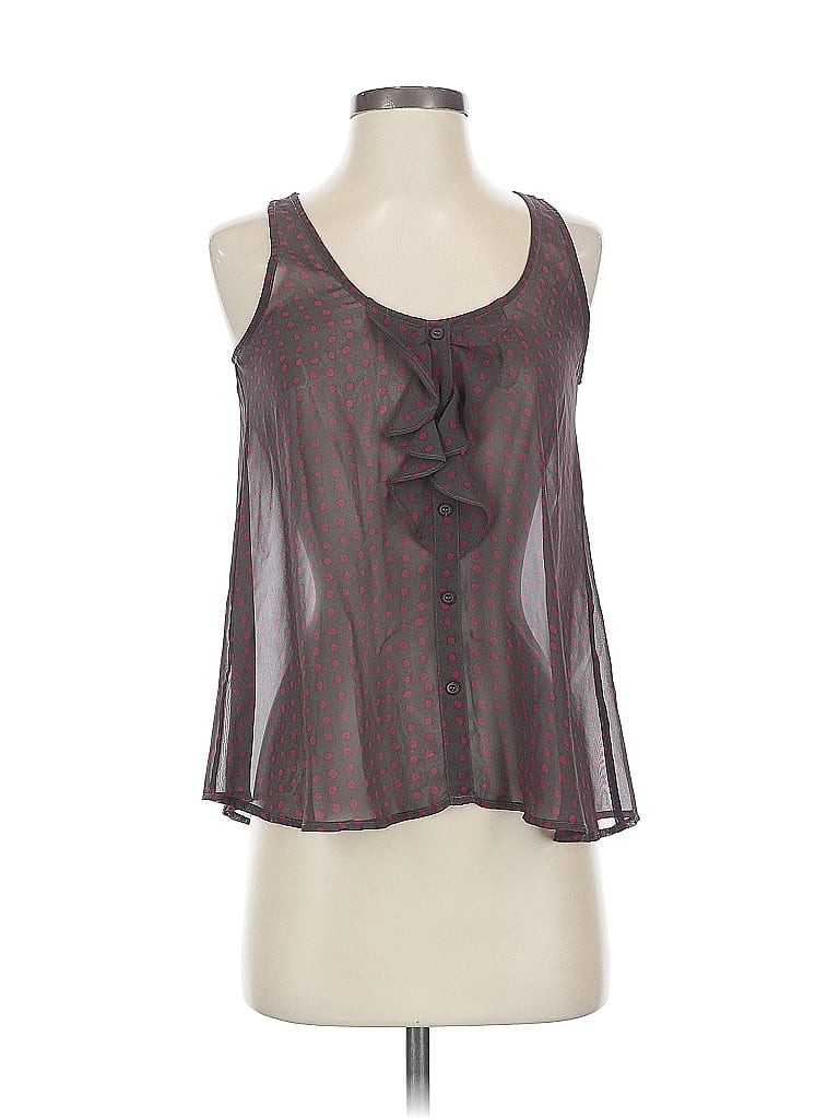 Pre-owned Bar Iii Sleeveless Blouse In Gray