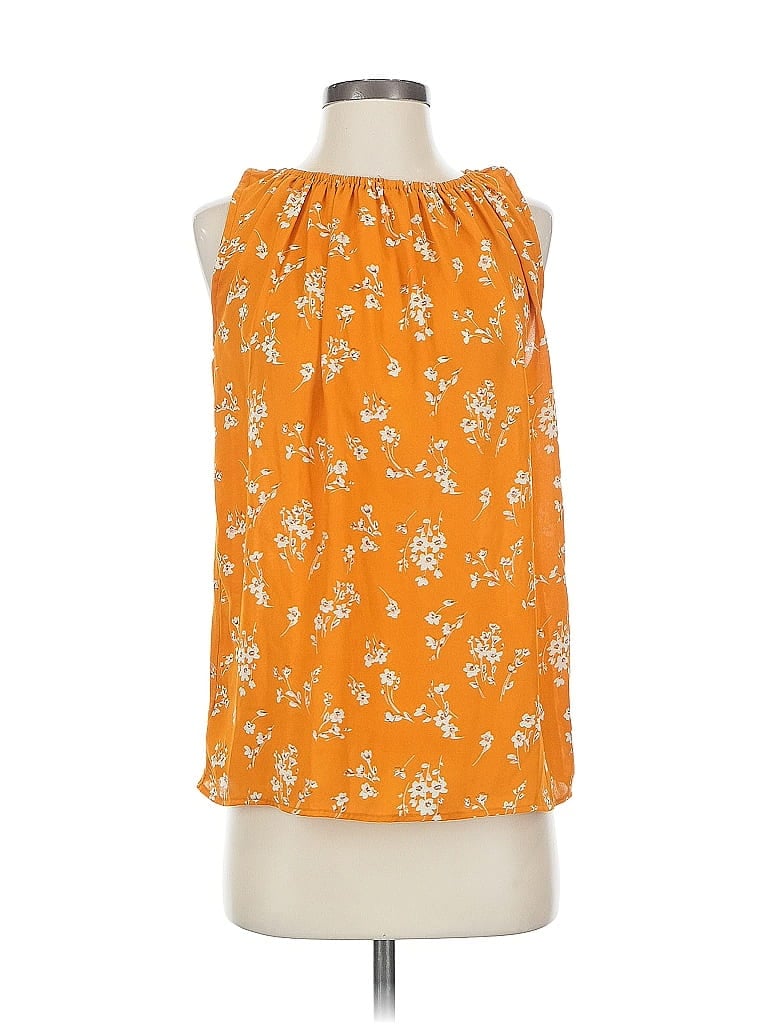 Pre-owned Ann Taylor Loft Outlet Sleeveless Blouse In Orange