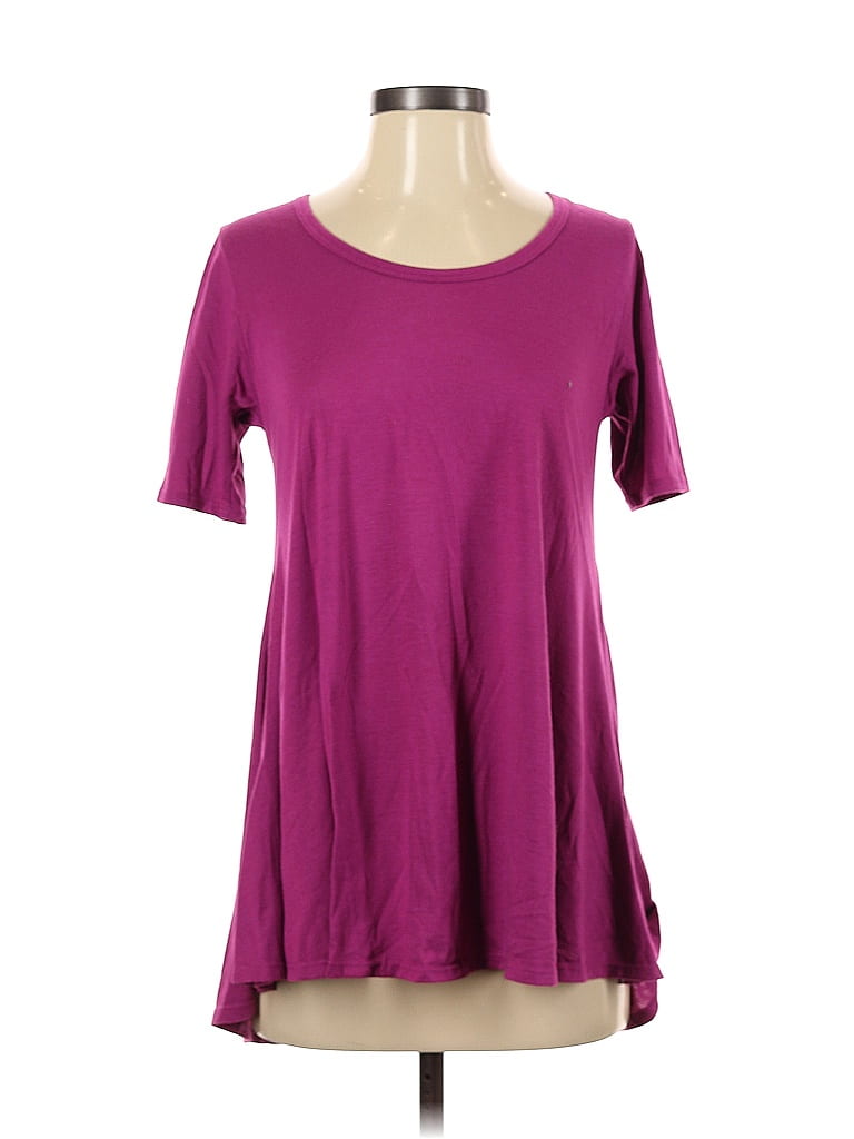 Pre-owned Lularoe Short Sleeve Top Purple Scoop Neck Tops