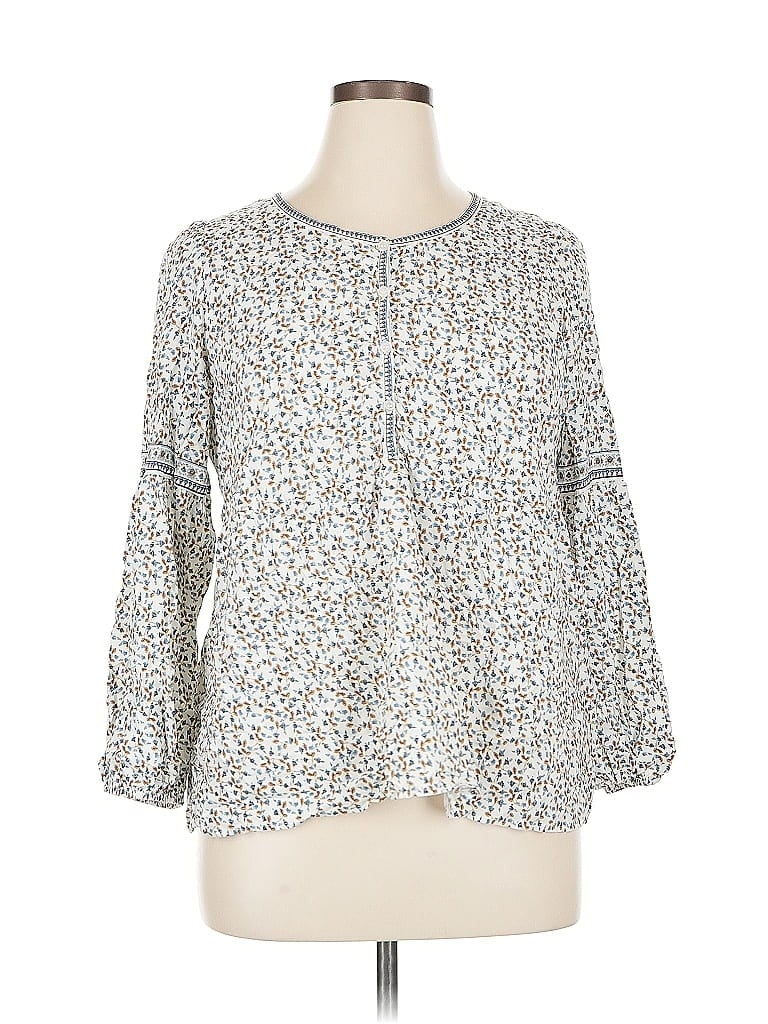 Pre-owned Max Studio 3/4 Sleeve Blouse In Silver