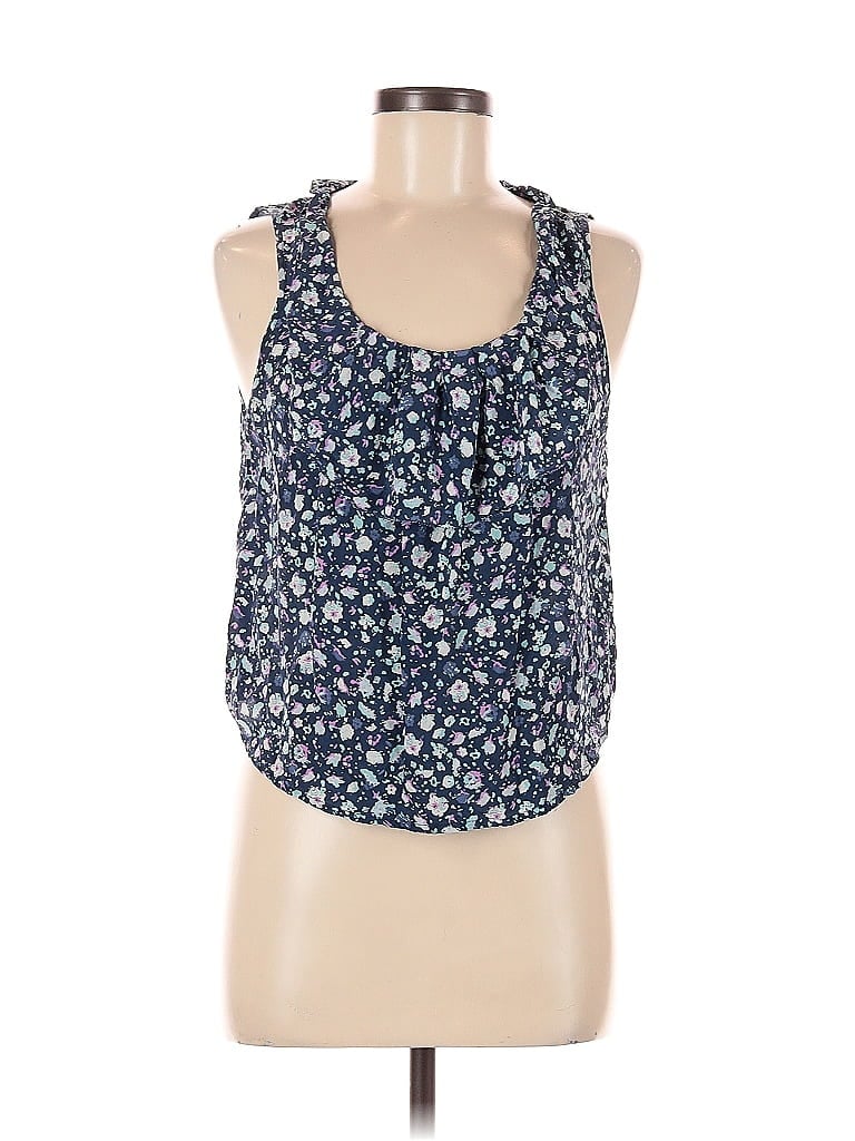 Pre-owned I Love H81 Sleeveless Silk Top Blue Halter Neckline Tops