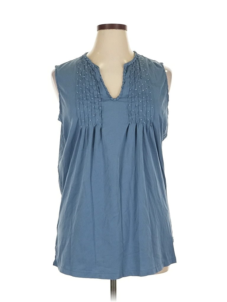 Pre-owned Coldwater Creek Sleeveless Blouse In Blue
