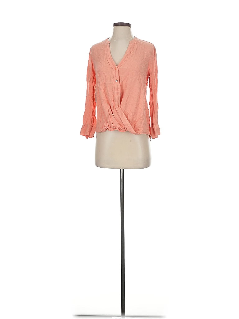 Pre-owned Inc International Concepts 3/4 Sleeve Blouse In Orange