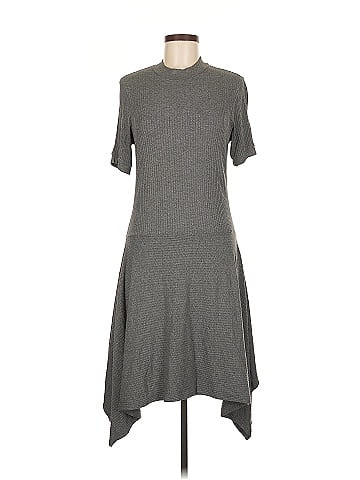 Susana Monaco Graphite Ribbed Dress (view 1)