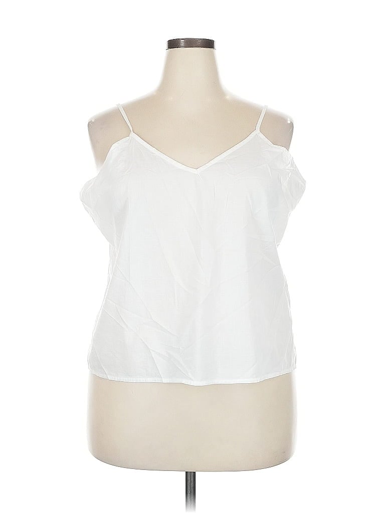 UNBRANDED Pre-owned Tank Top White Cold Shoulder Neckline Tops