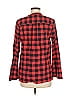 C. Wonder Plaid Red Long Sleeve Blouse Size M - photo 2