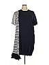 Clu 100% Cotton Blue Mix Media Side Draped Dress Size 3X - photo 1