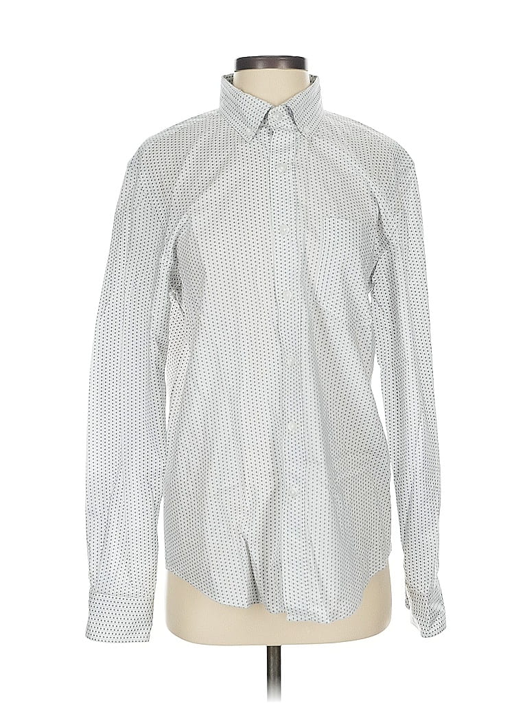 Pre-owned Banana Republic Factory Store Long Sleeve Button Down Shirt In Silver