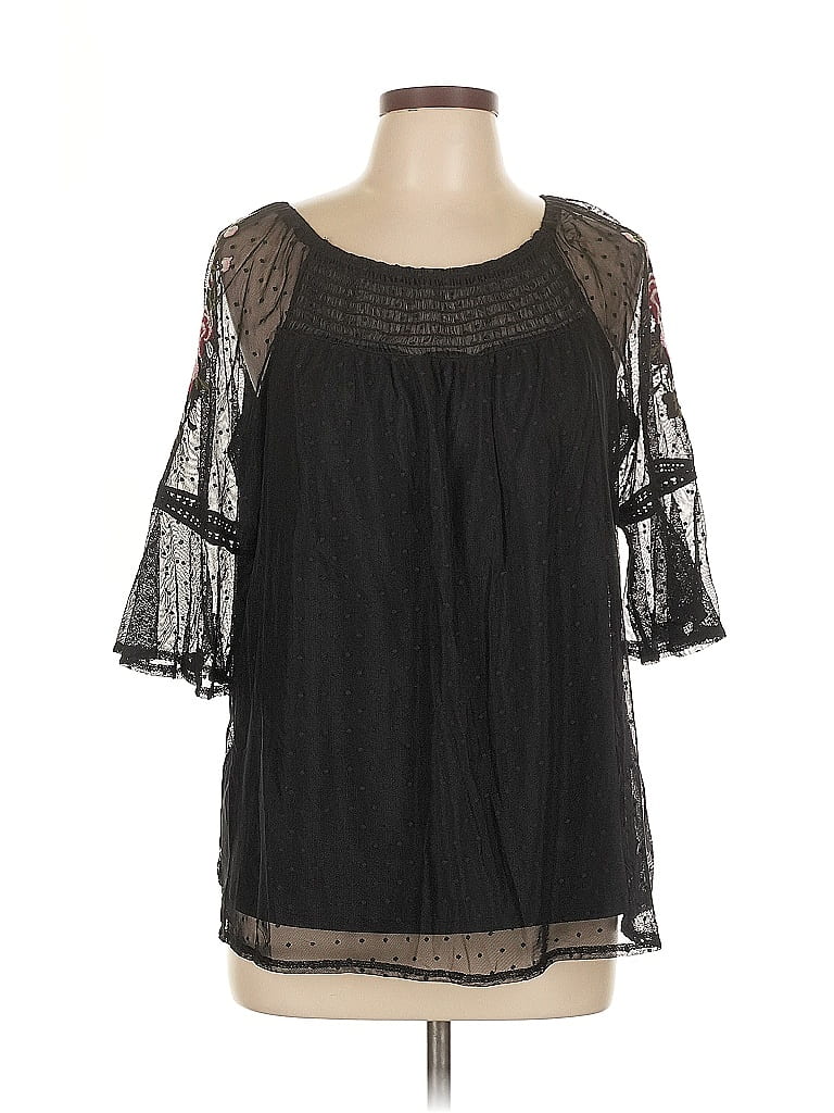Pre-owned Westport 3/4 Sleeve Blouse In Black