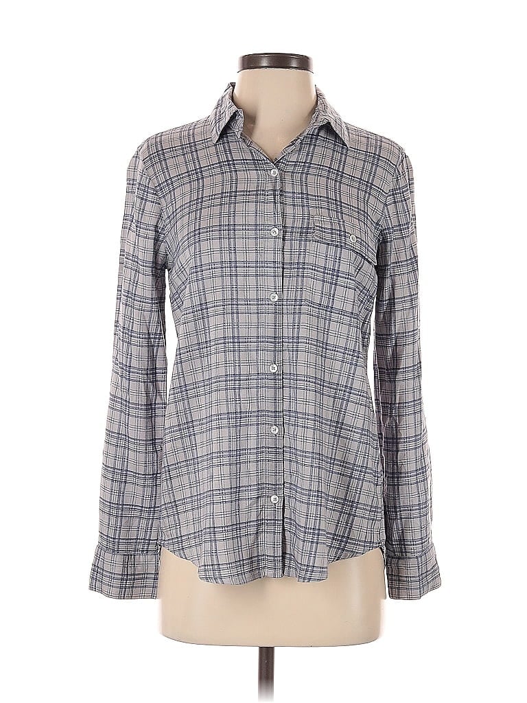 Pre-owned Soft Joie Long Sleeve Button Down Shirt In Gray