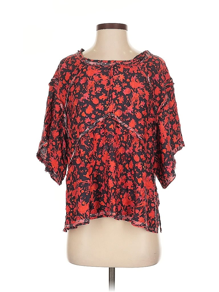 Pre-owned Iro Short Sleeve Blouse In Red