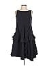 ADEAM 100% Polyester Solid Black Blue Ruffled Midnight Shift Size S - photo 1
