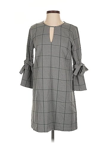 Waverly Grey Tie Sleeve Plaid Shift (view 1)