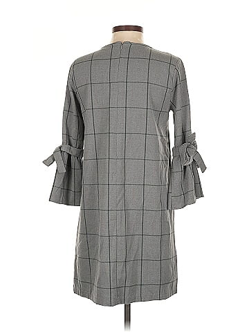 Waverly Grey Tie Sleeve Plaid Shift (view 2)