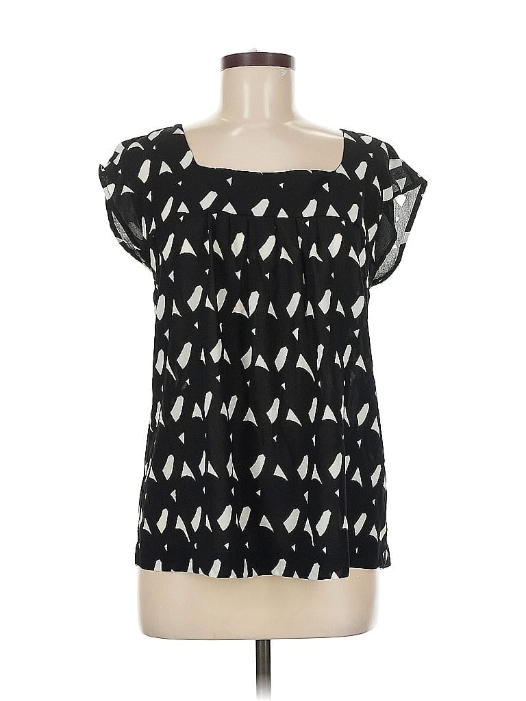 Pre-owned H&m Short Sleeve Blouse In Black