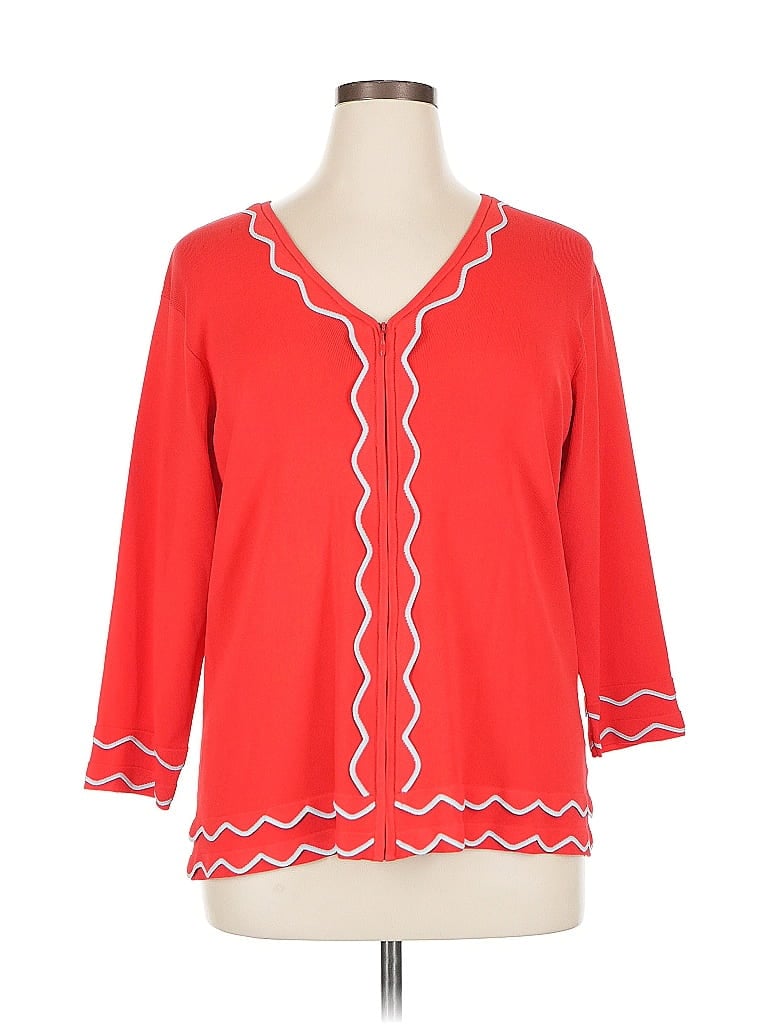 Doncaster Collection Red Cardigan Size 2X - photo 1