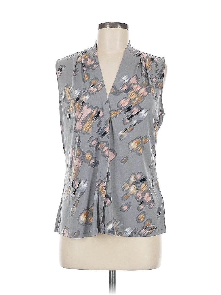 Pre-owned Calvin Klein Sleeveless Blouse In Gray