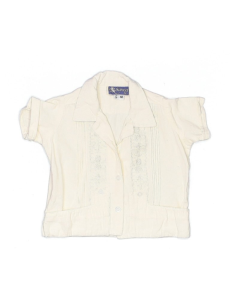 Pre-owned Assorted Brands Babies' Short Sleeve Button Down Shirt In White