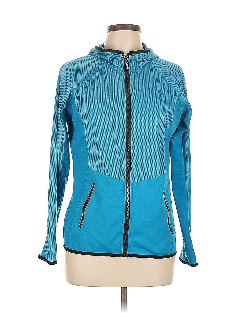 Pre-owned Assorted Brands Zip Up Hoodie In Blue