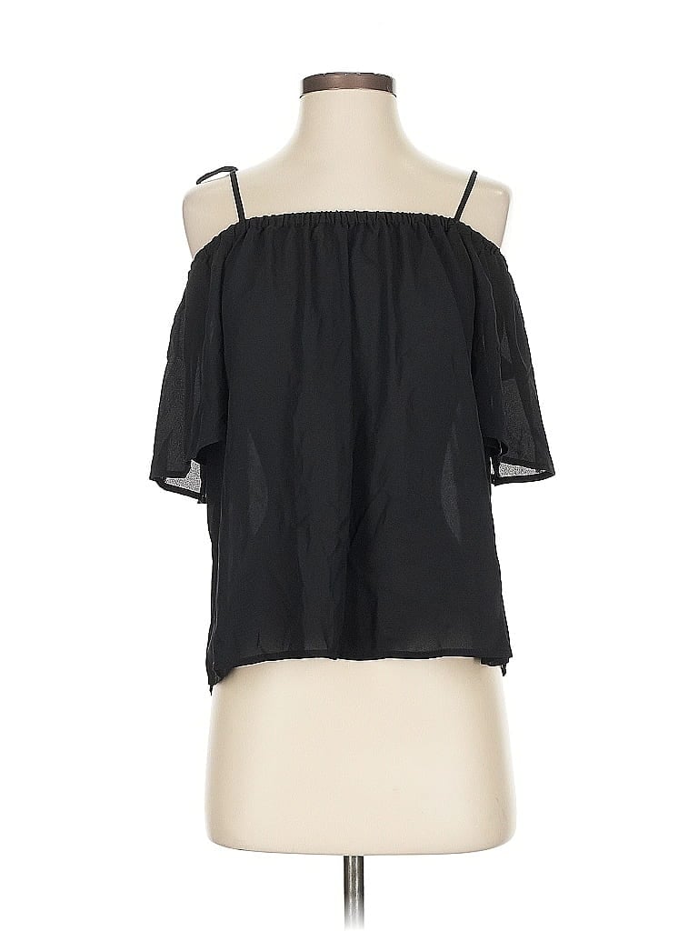 Pre-owned J.crew Factory Store Tank Top Black Cold Shoulder Neckline Tops
