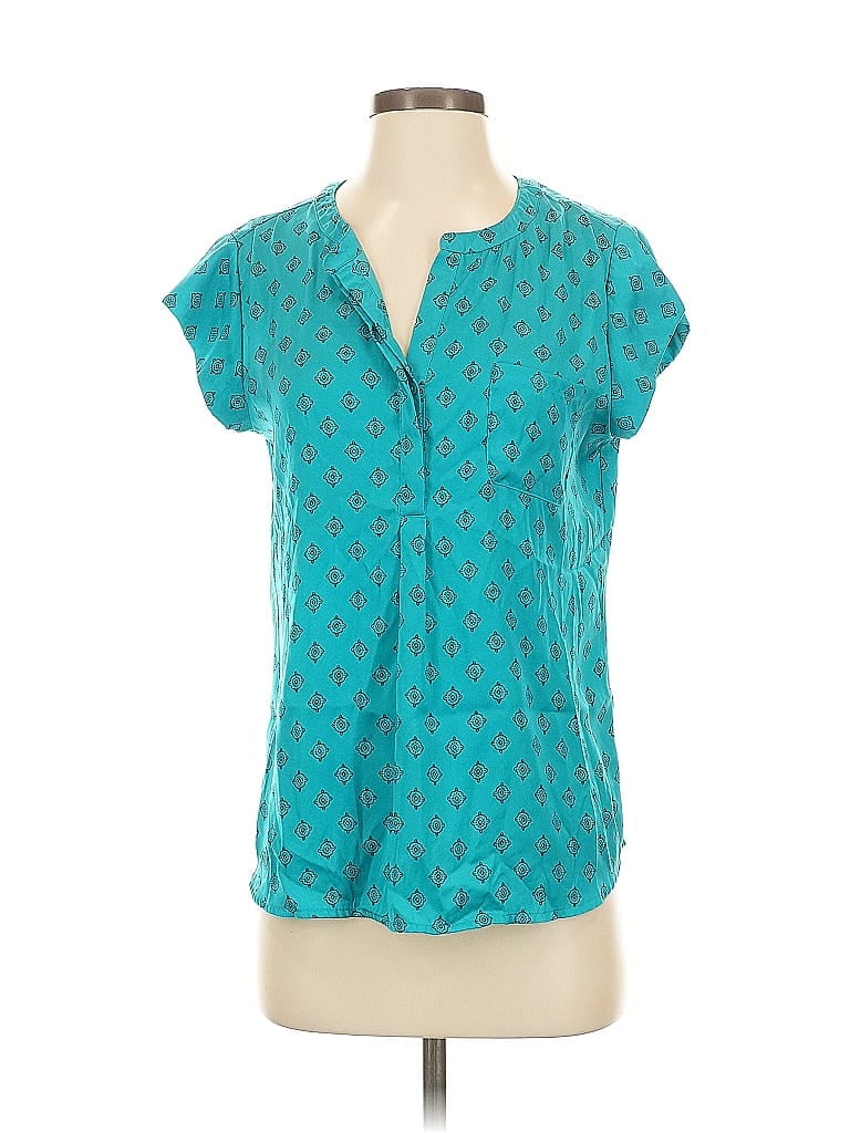 LIZ CLAIBORNE Pre-owned Short Sleeve Blouse In Blue