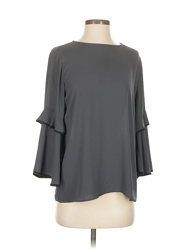 Pre-owned Ann Taylor Loft 3/4 Sleeve Blouse In Gray