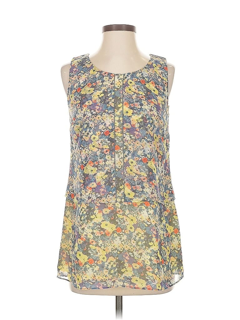 Pre-owned Cabi Tank Top Yellow Strapless Neckline Tops