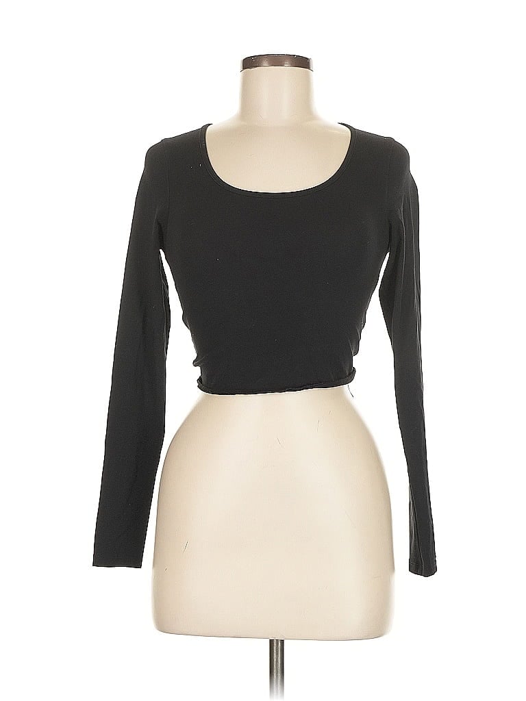 Pre-owned Nasty Gal Inc. Long Sleeve Top Black Sweetheart Neckline Tops