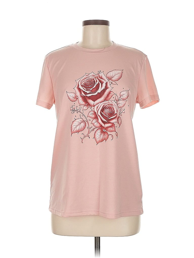 Pre-owned Unbranded Short Sleeve T-shirt In Pink