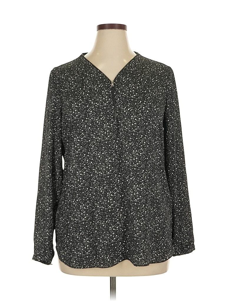 Pre-owned E3 By Etcetera Long Sleeve Blouse In Gray