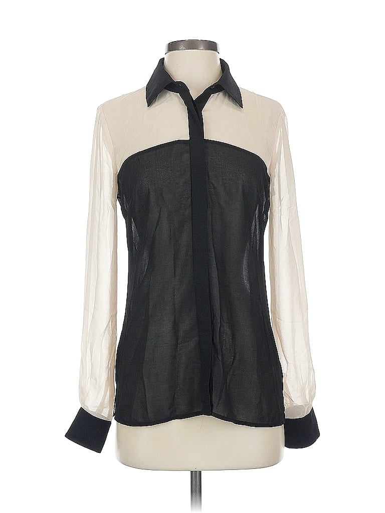 BEBE Pre-owned Long Sleeve Blouse In White