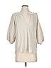 Dylan 100% Cotton Gray 3/4 Sleeve Blouse Size S - photo 1
