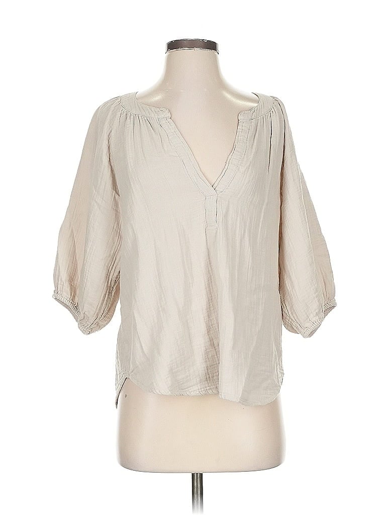 Dylan 100% Cotton Gray 3/4 Sleeve Blouse Size S - photo 1