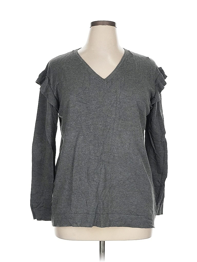 Pre-owned Calvin Klein 3/4 Sleeve T-shirt In Gray