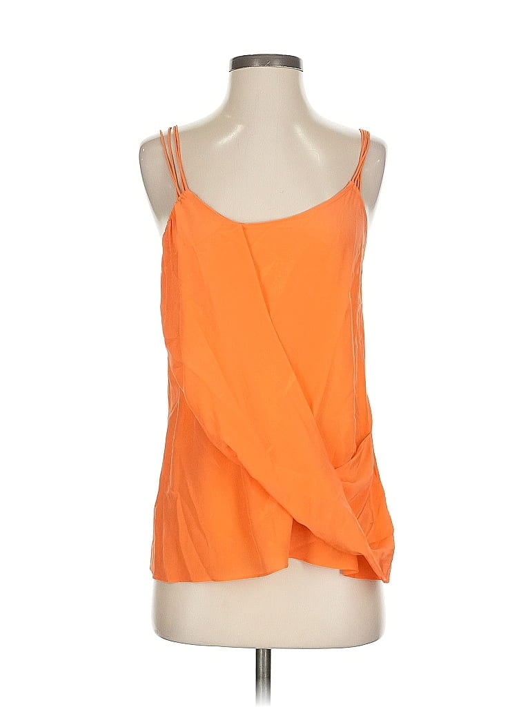 Click to view more detailed imagery on our partner's website Pre-owned Leifsdottir Sleeveless Silk Top Orange Scoop Neck Tops