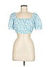 Unbranded 100% Polyester Blue Short Sleeve Blouse Size M - photo 1