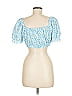 Unbranded 100% Polyester Blue Short Sleeve Blouse Size M - photo 2