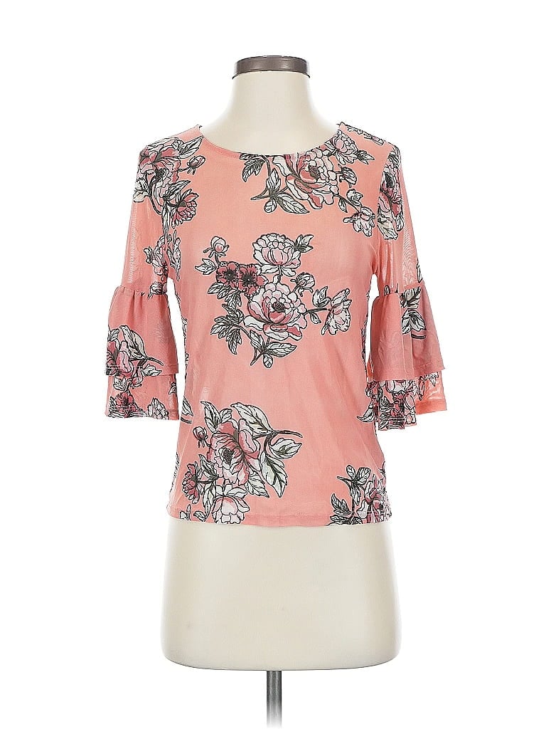 Pre-owned Almost Famous 3/4 Sleeve Blouse In Pink