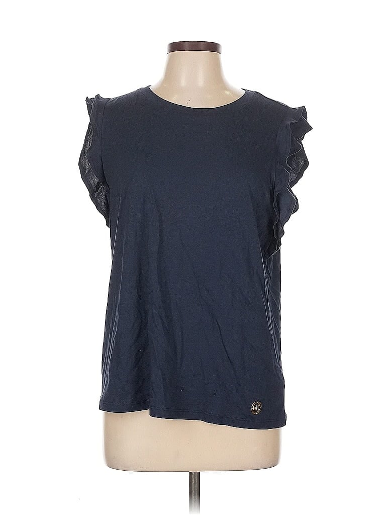 Pre-owned Michael Michael Kors Short Sleeve Top Blue Crew Neck Tops