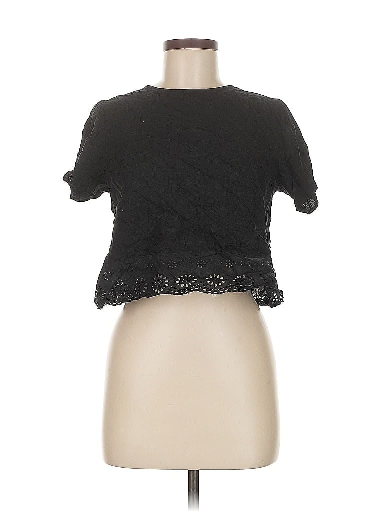Pre-owned Express Short Sleeve Top Black Sweetheart Neckline Tops