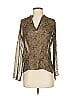 Max Studio 100% Silk Brown Long Sleeve Silk Top Size XS - photo 1