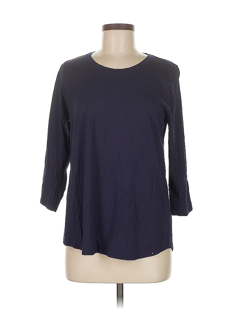 Pre-owned Logo By Lori Goldstein 3/4 Sleeve T-shirt In Blue