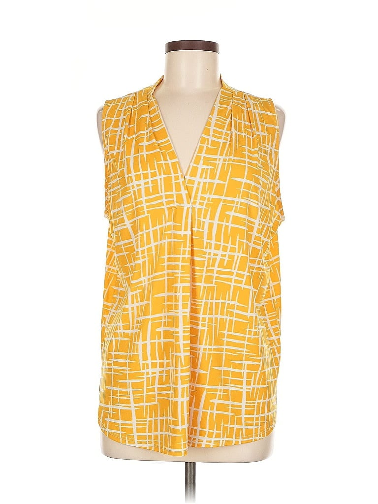 Pre-owned Beacon Sleeveless Blouse In Yellow